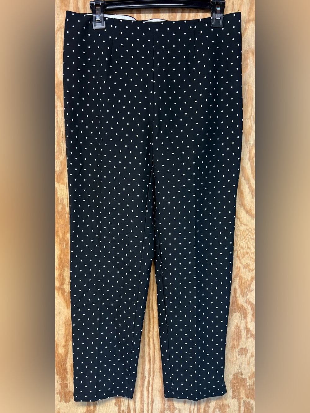 Lands' End Black Polka Dot Skinny Ankle Pants